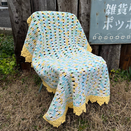 【USA vintage】granny blanket Pastel color