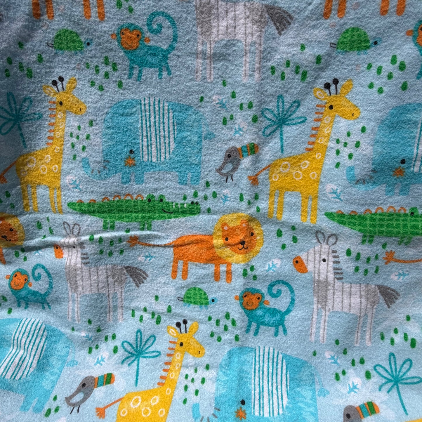 【USA vintage】Flannel Baby Blanket Animals