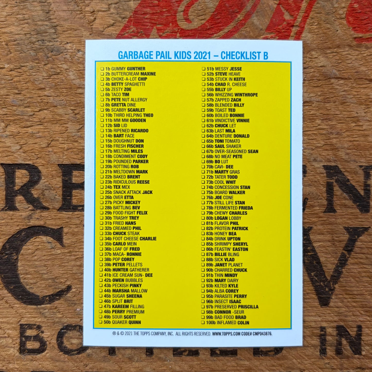 【USA vintage】Garbage Pail Kids CHERRY ON TOP Trading Card Sticker