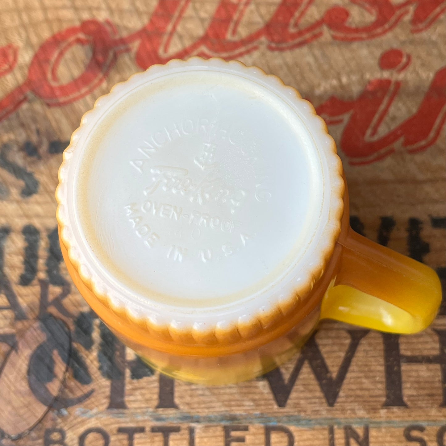 【1960-1976 USA vintage】Fire-King ribbedbottom Mugcup