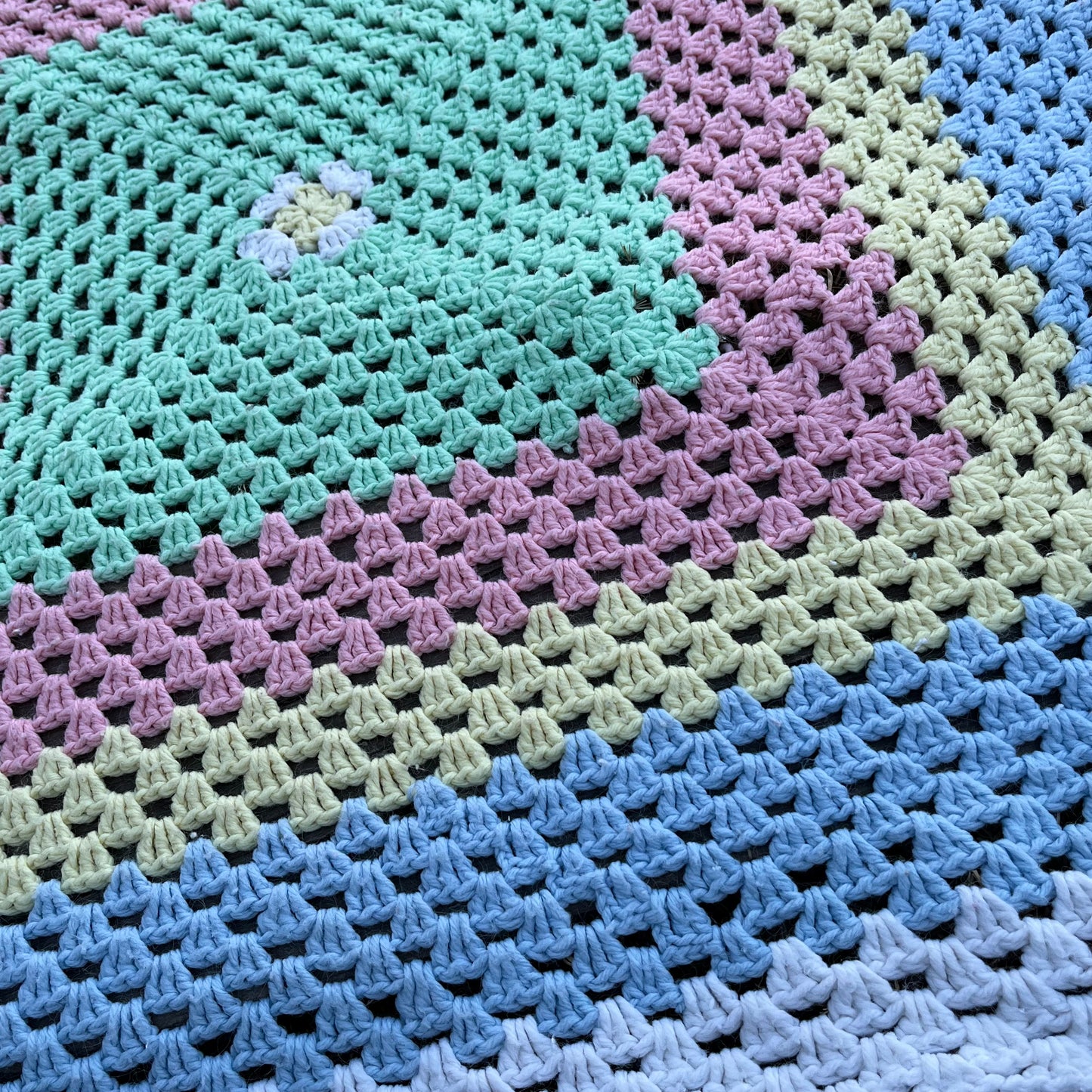 【USA vintage】granny blanket Pastel Square