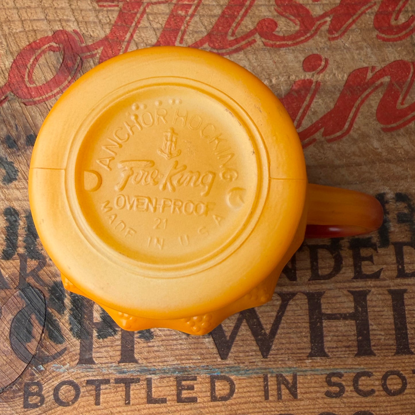 【1950s-1960 USA vintage】Fire-King Kimberley mug Orange