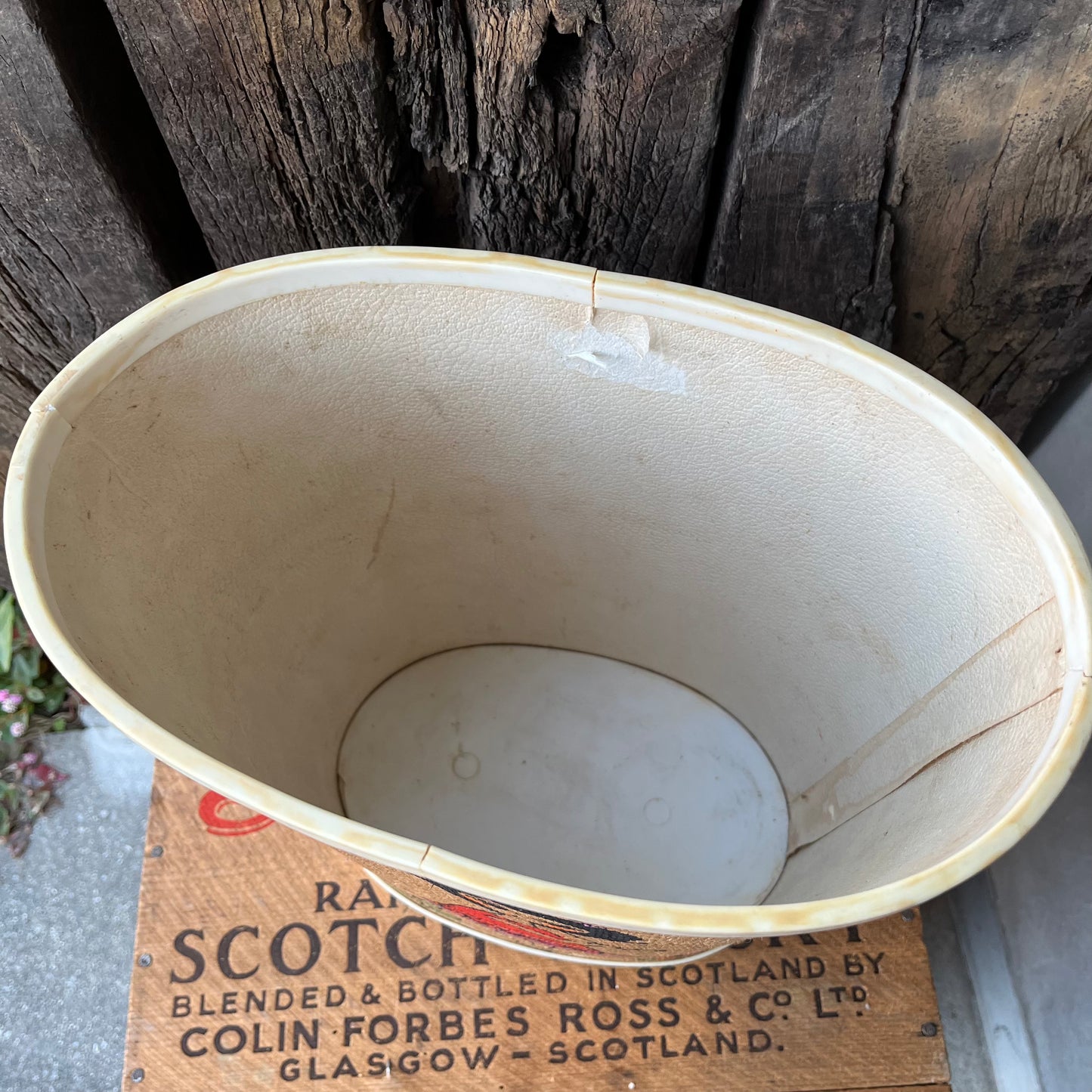 【USA vintage】Hallman Created Products Trash Basket