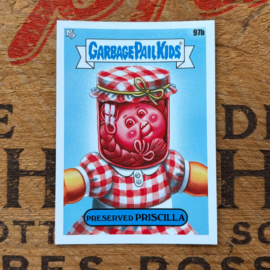 【USA vintage】Garbage Pail Kids PRESERVED PRISCILLA Trading Card Sticker