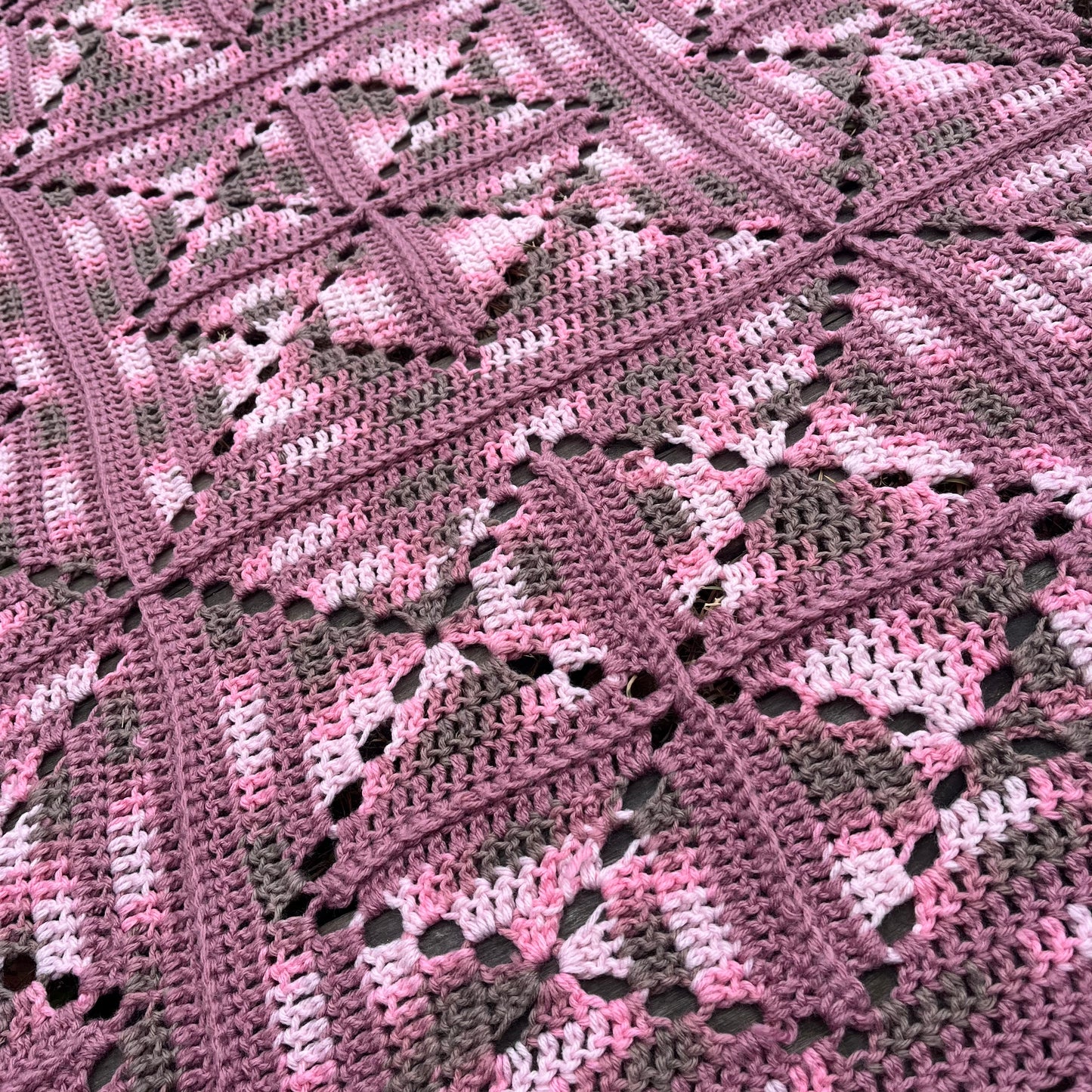 【USA vintage】granny blanket pink × gray