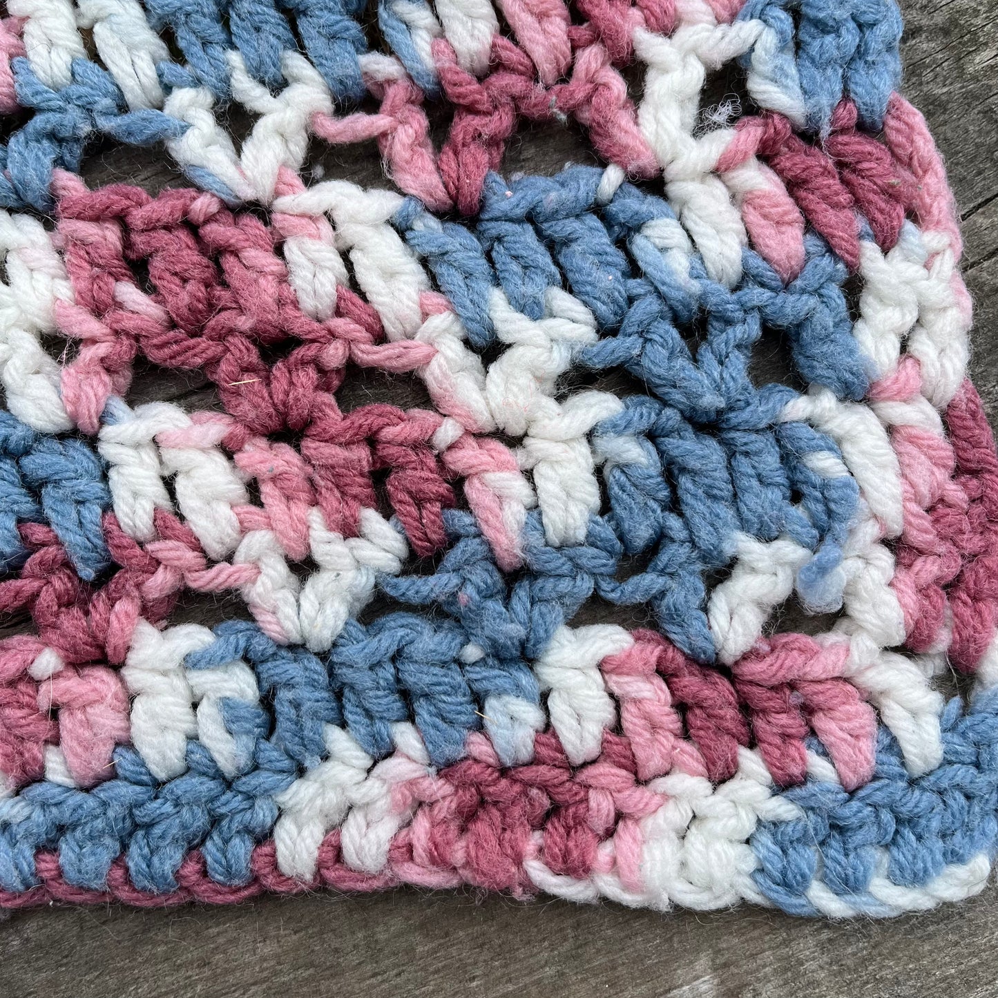 【USA vintage】granny blanket pink × blue × white