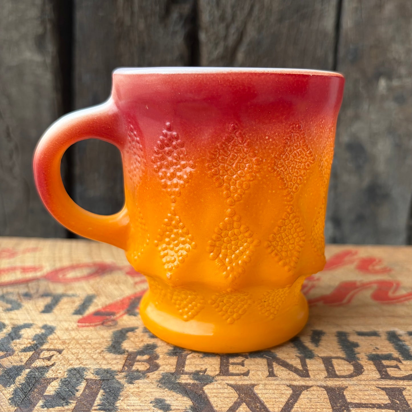 【1950s-1960 USA vintage】Fire-King Kimberley mug Orange