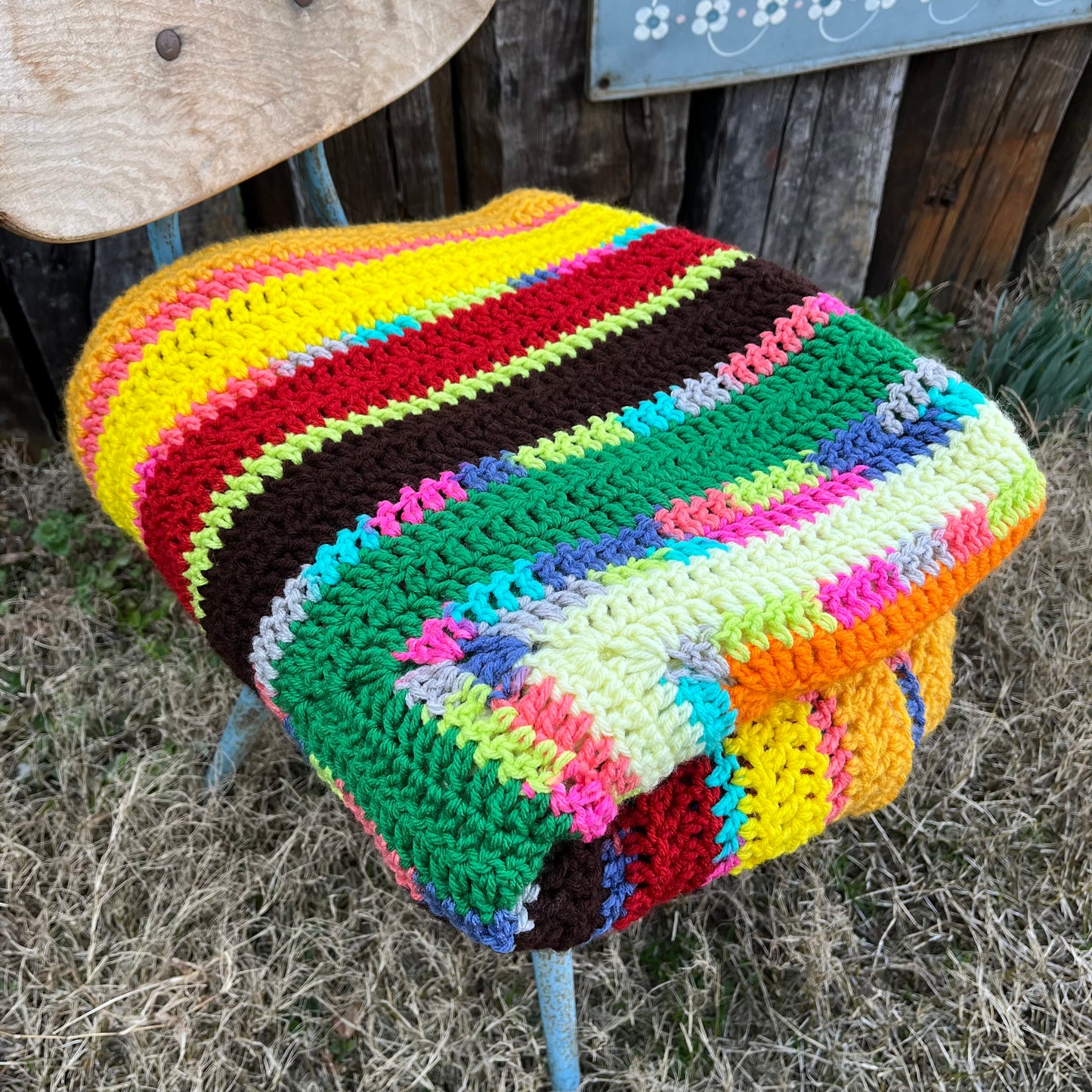 【USA vintage】granny blanket colorful square