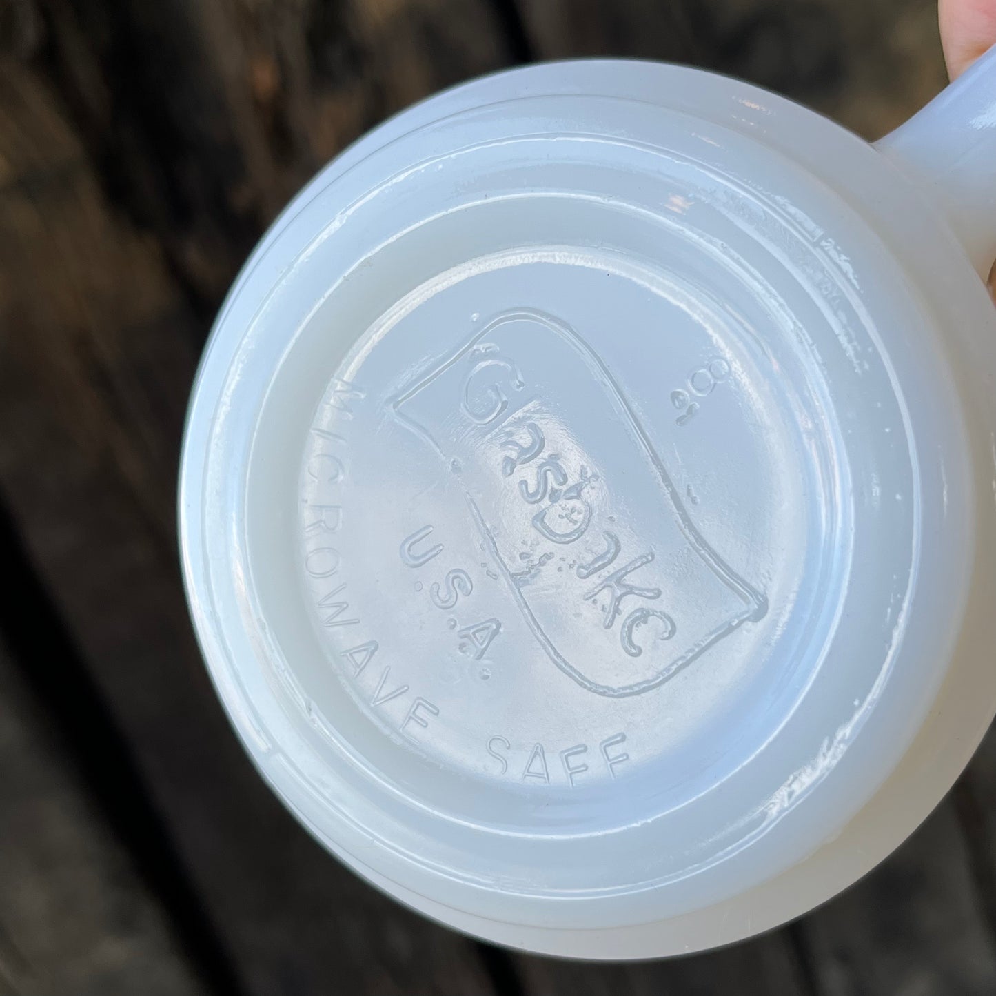 【USA vintage】GLASBAKE Rainbow Stripe Mugcup （yellow ）