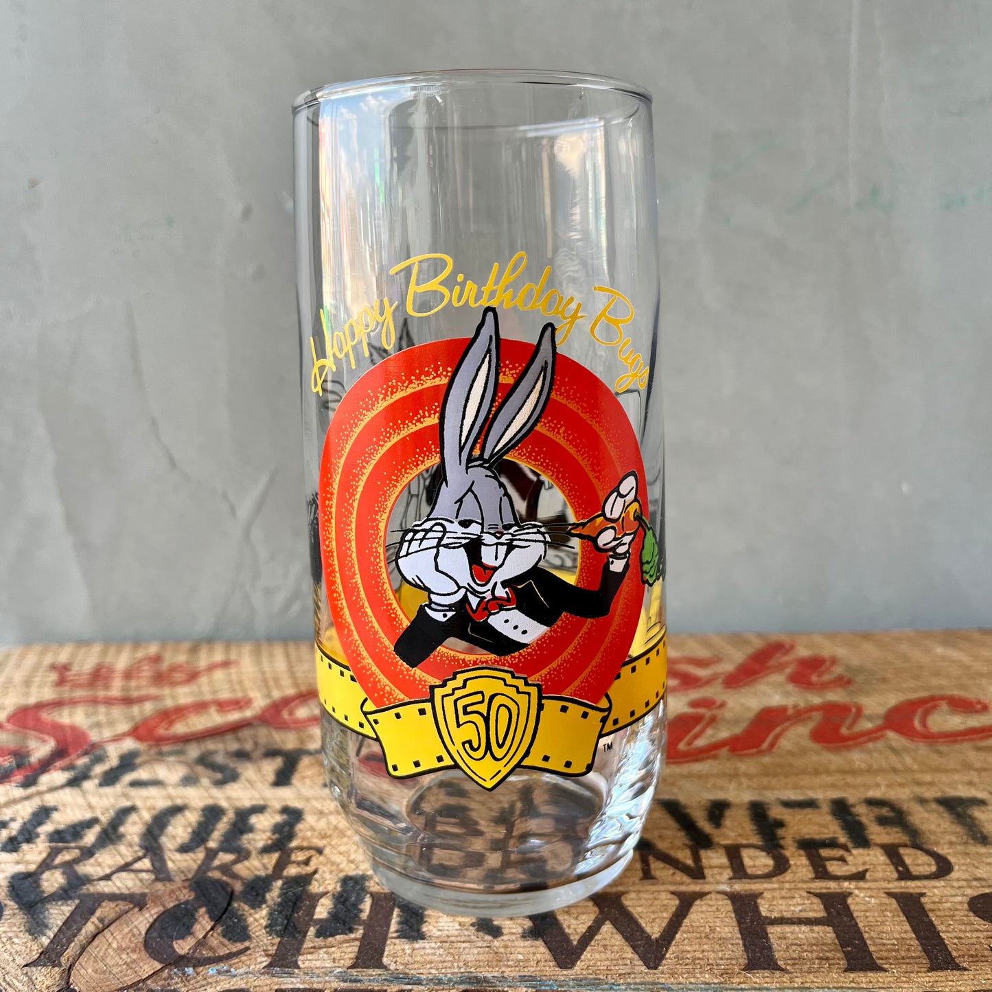 【USA vintage】Happy Birthday Bugs Glass
