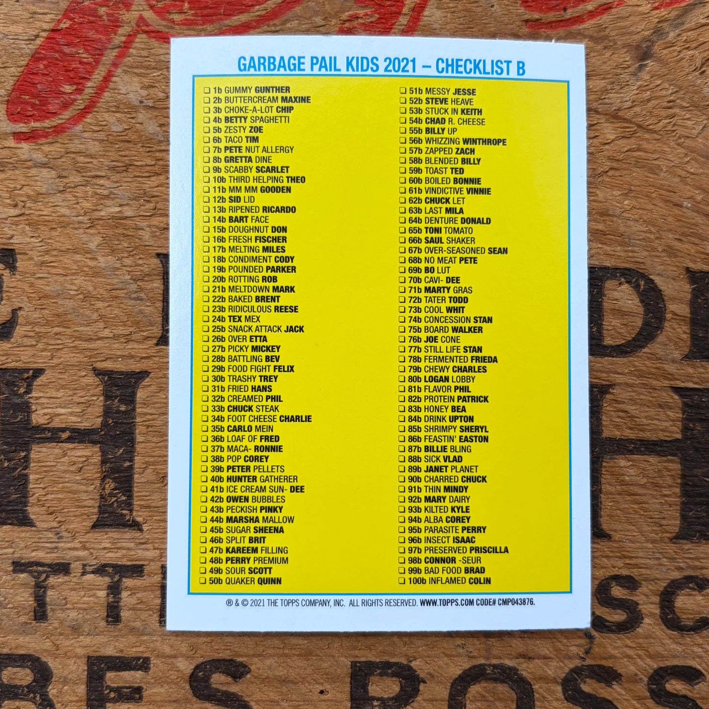 【USA vintage】Garbage Pail Kids PRESERVED PRISCILLA Trading Card Sticker