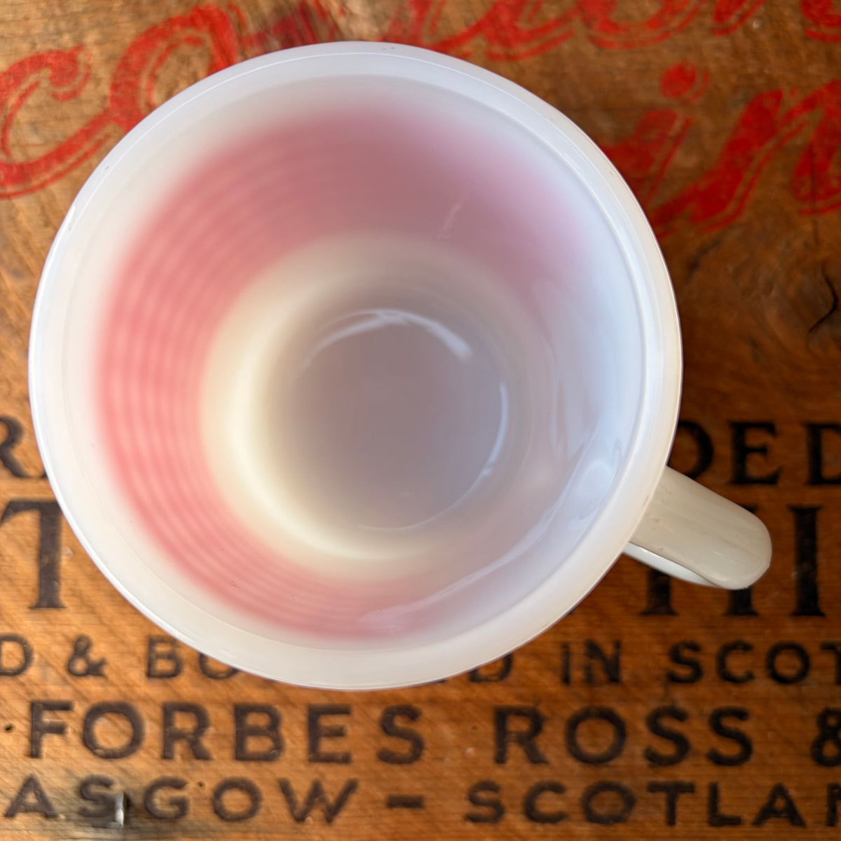 【1960s USA vintage】Fire-King Red Check Gingham Stacking Mug