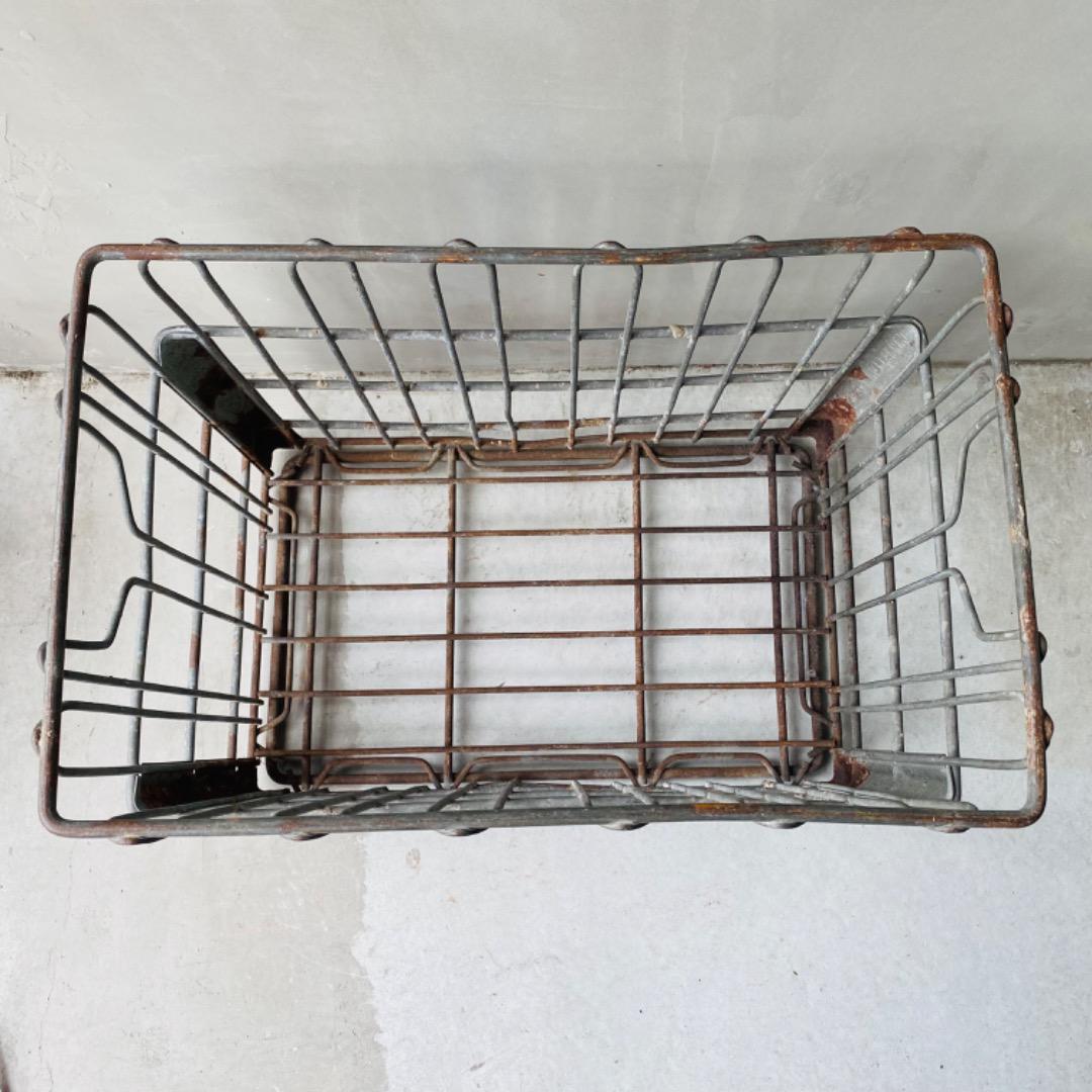 【USA vintage】iron wire basket 鉄 カゴ ②
