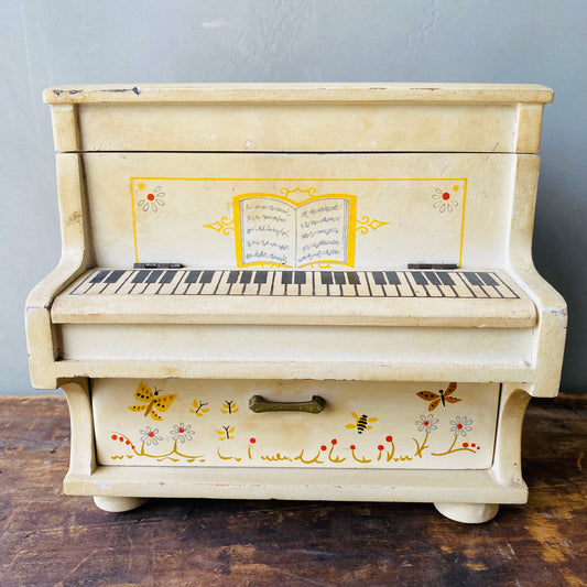 【JPN vintage】MELE ピアノ型 オルゴール付 ジュエリーボックス