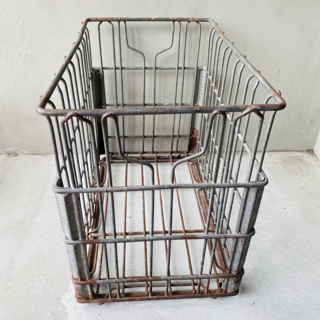 【USA vintage】iron wire basket 鉄 カゴ ②