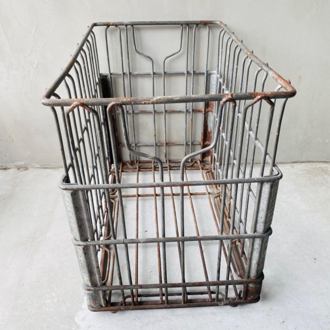 USA vintage】iron wire basket 鉄 カゴ ②-