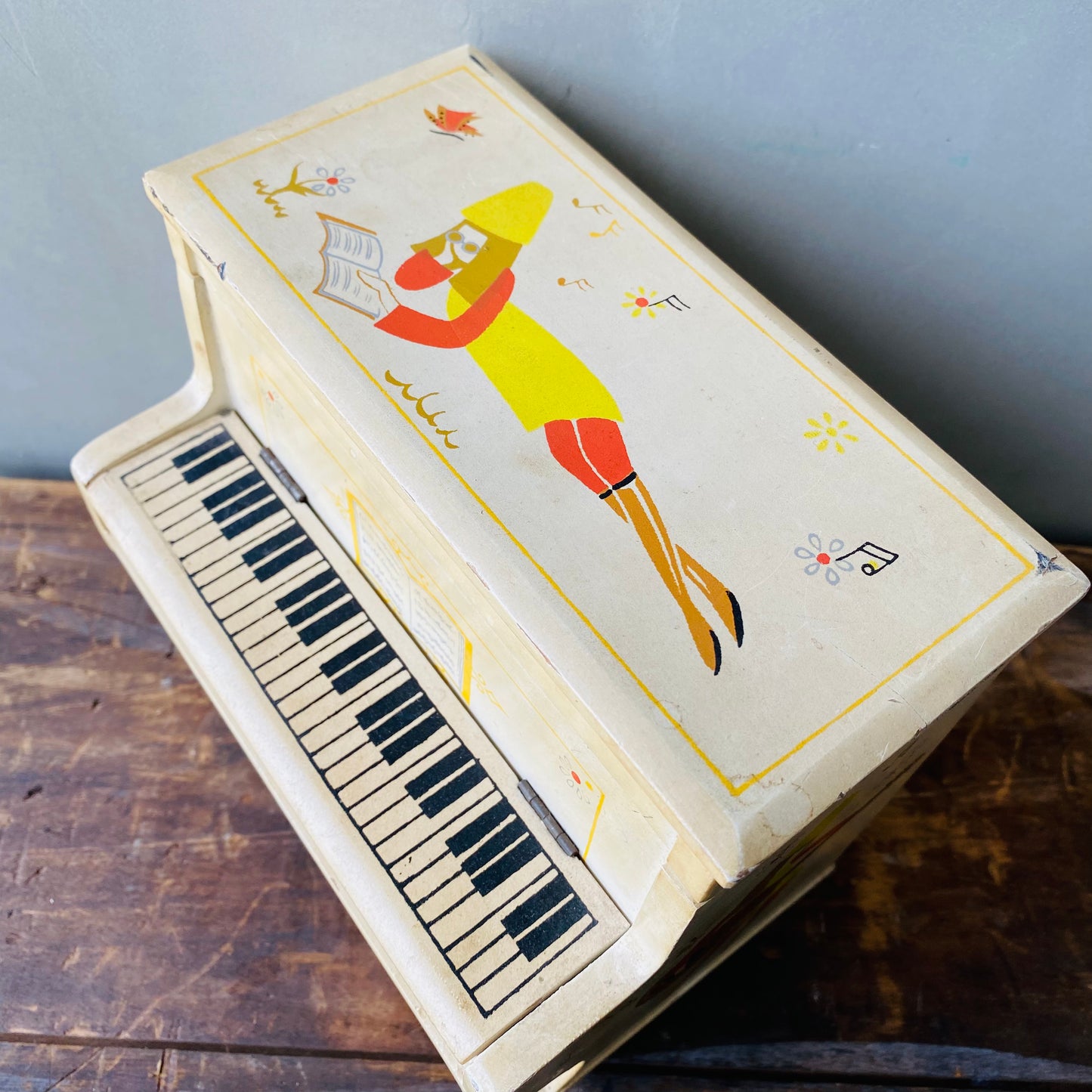【JPN vintage】MELE ピアノ型 オルゴール付 ジュエリーボックス