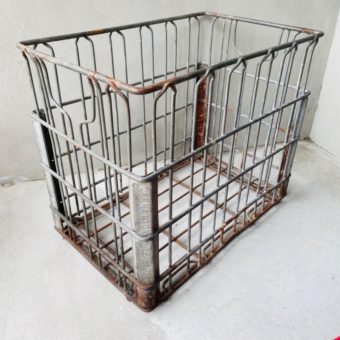 【USA vintage】iron wire basket 鉄 カゴ ②