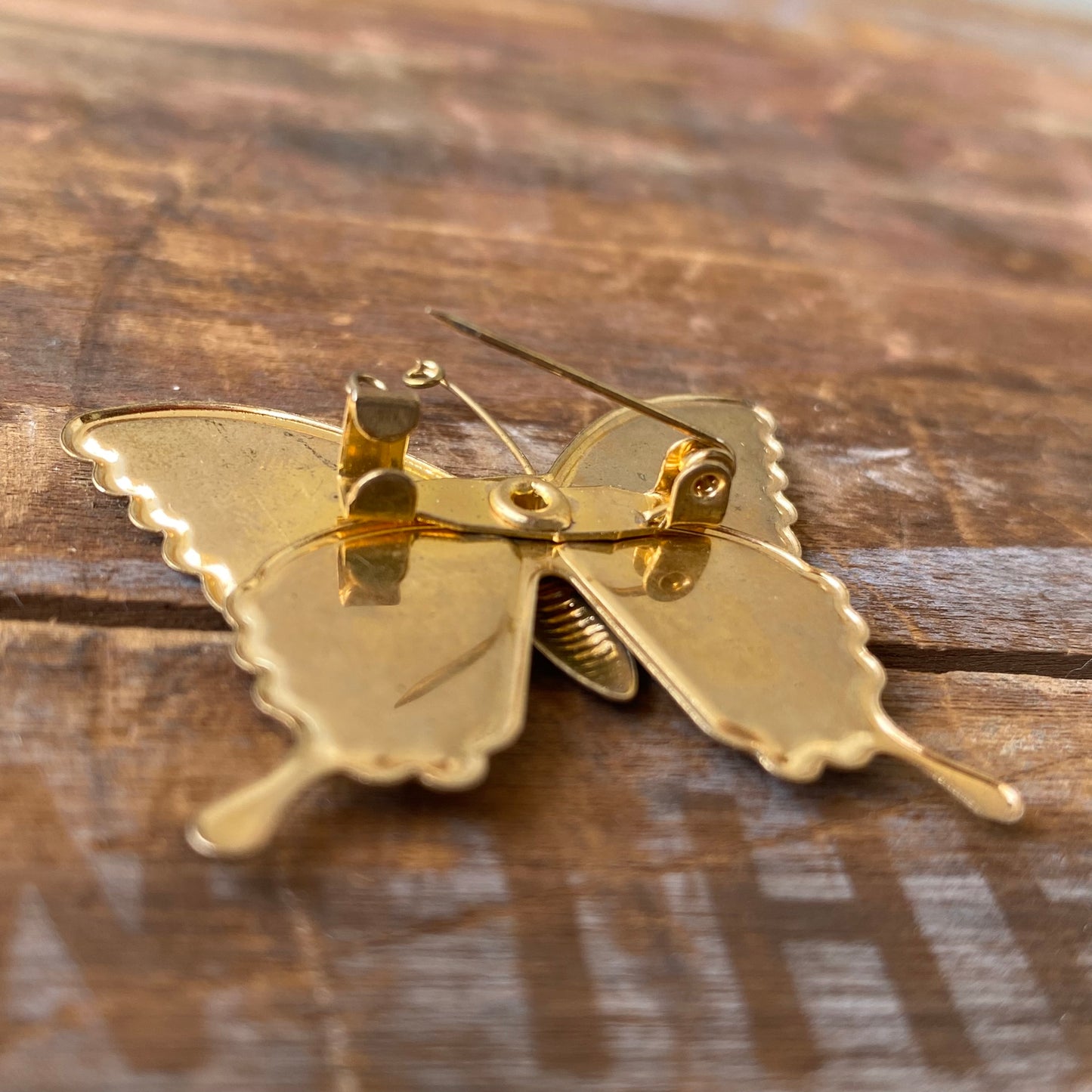 【vintage】butterfly brooch 蝶々 ブローチ ラメ