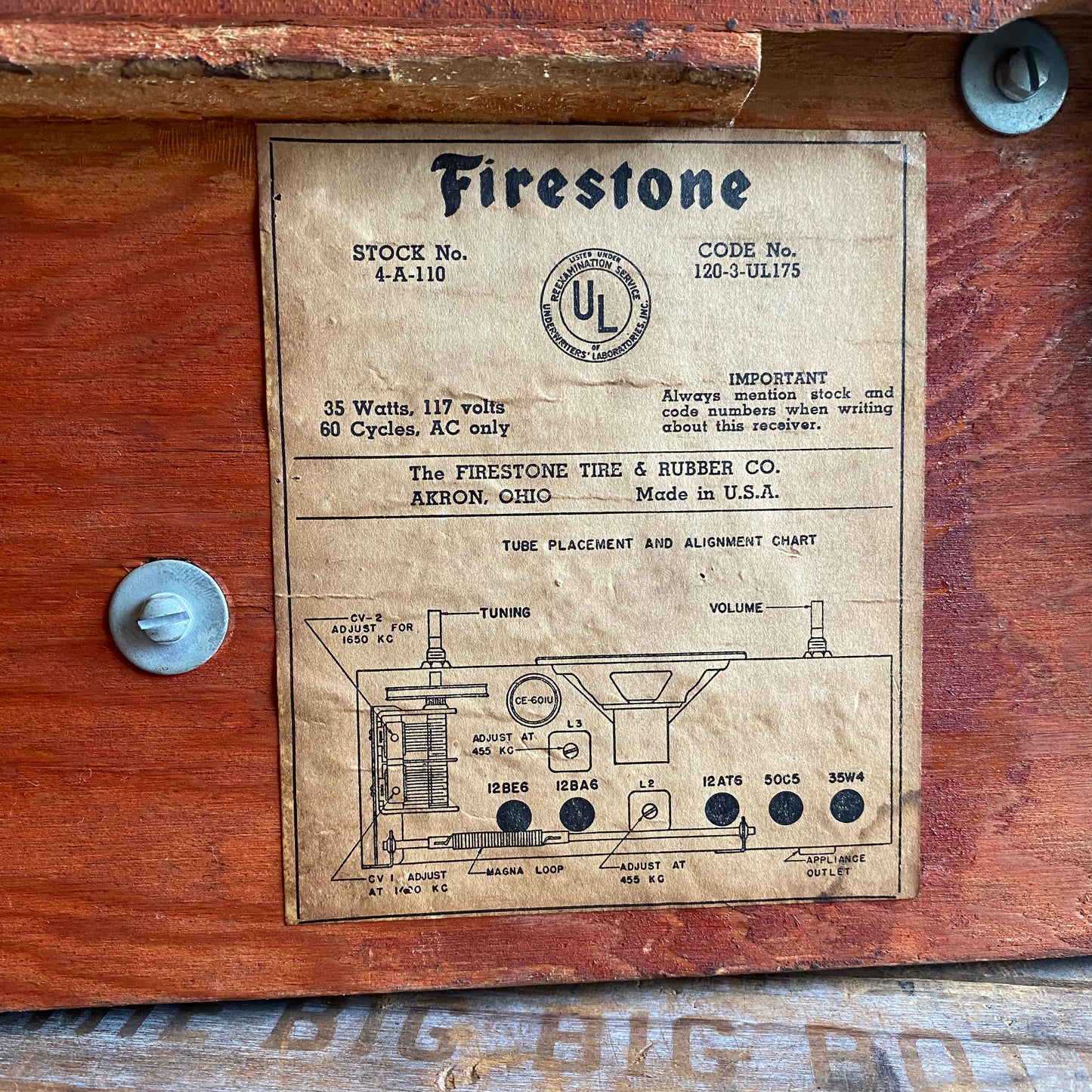 【USA vintage】Firestone 真空管ラジオ – 雑貨屋ポッポ