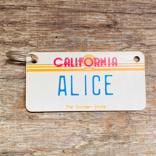 【1980s USA vintage】ネームプレート キーホルダー ALICE