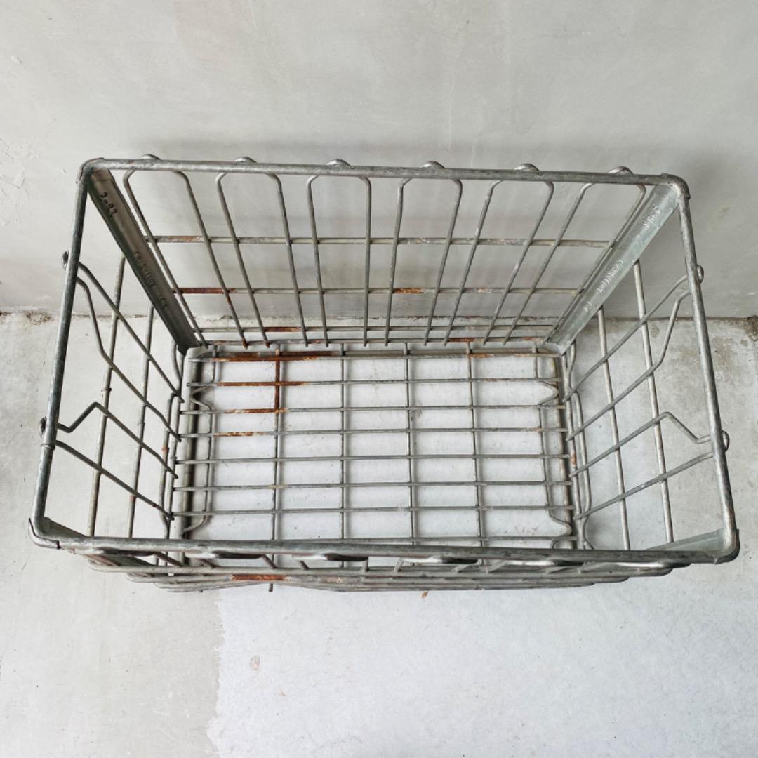 【USA vintage】iron wire basket 鉄 カゴ ③