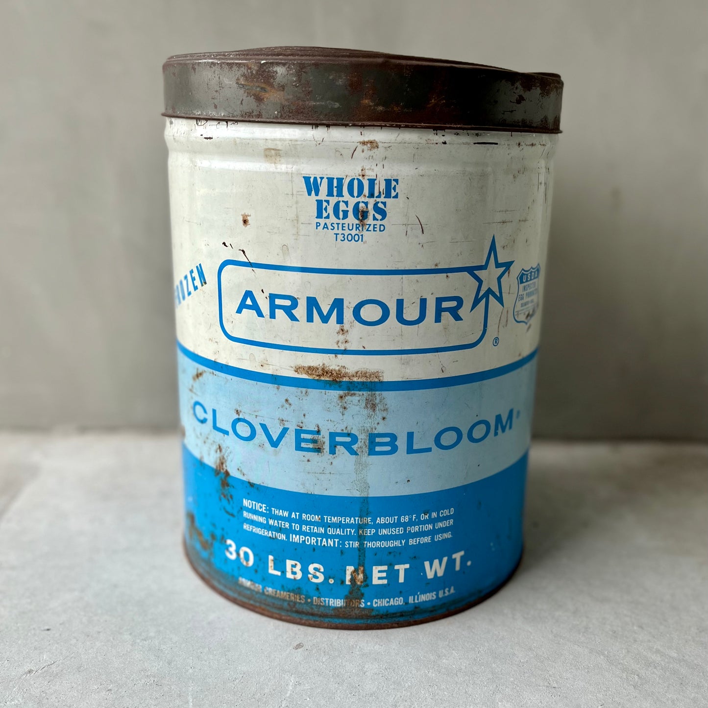 【USA vintage】ARMOUR CLOVERBLOOM 30ポンド フローズンエッグ 缶