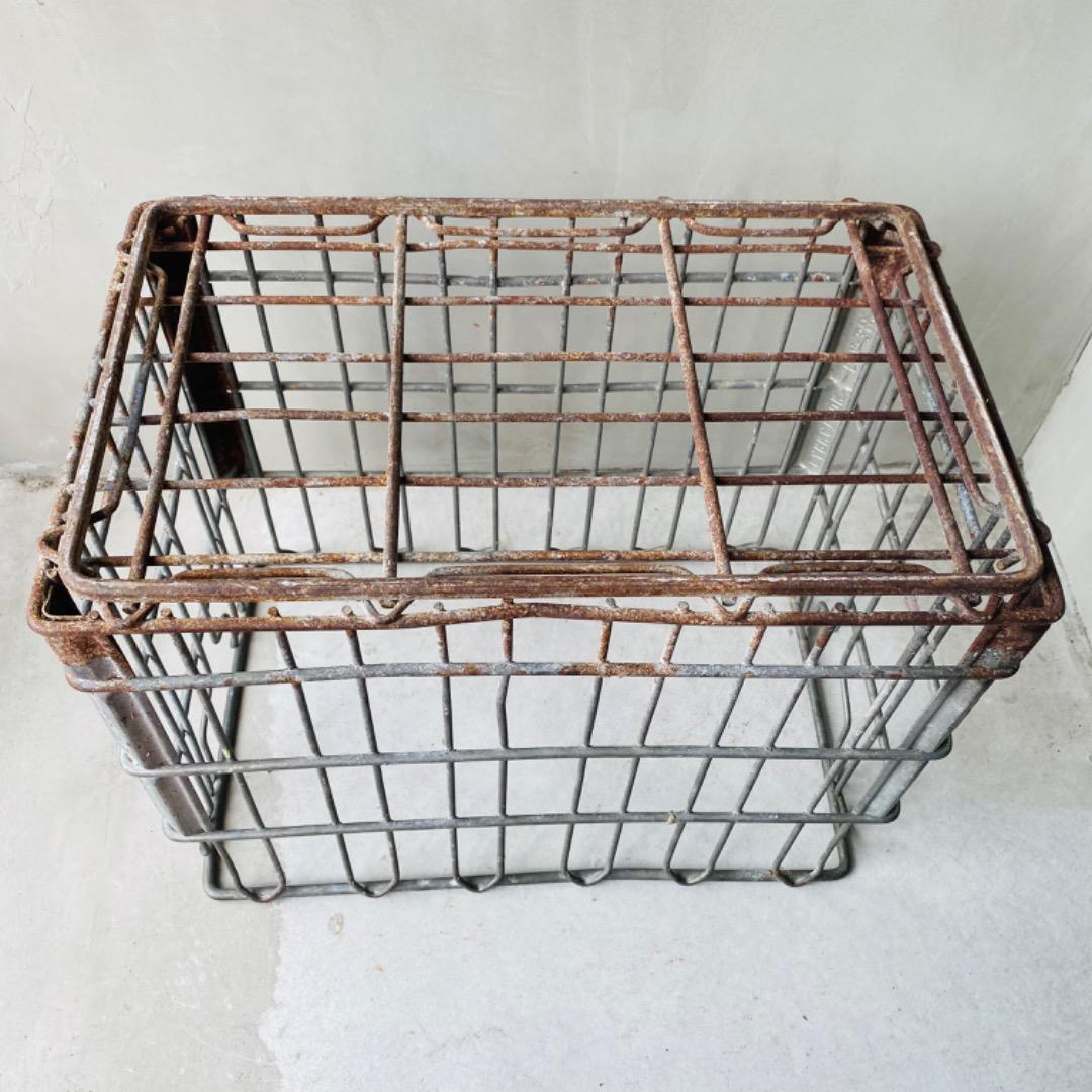 【USA vintage】iron wire basket 鉄 カゴ ②