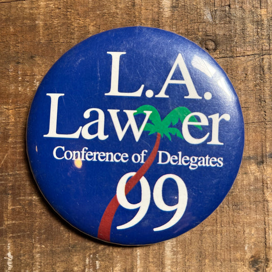 【USA vintage】缶バッジ　L.A. Lawer 99