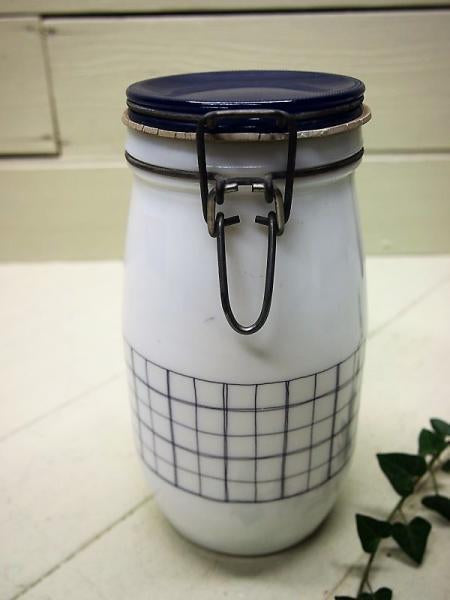 【 USA vintage】ミルクガラス キャニスターL Suger