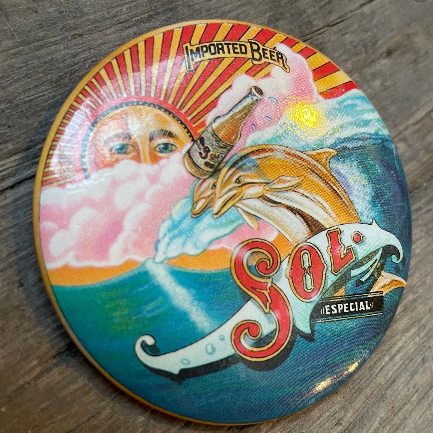 【USA vintage】缶バッジ　SOL Beer