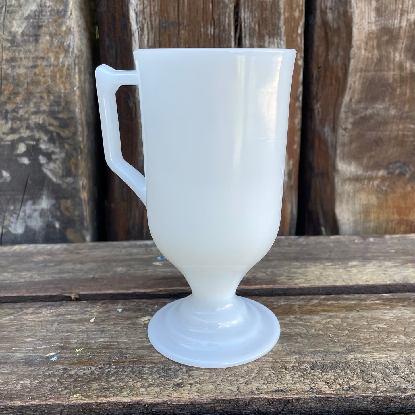 【USA vintage】フェデラル　フッテッドマグカップ　ミルクガラス　