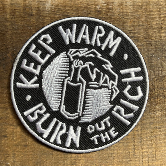 【USA vintage】KEEP WARM BURN OUT OF THE RICH ワッペン