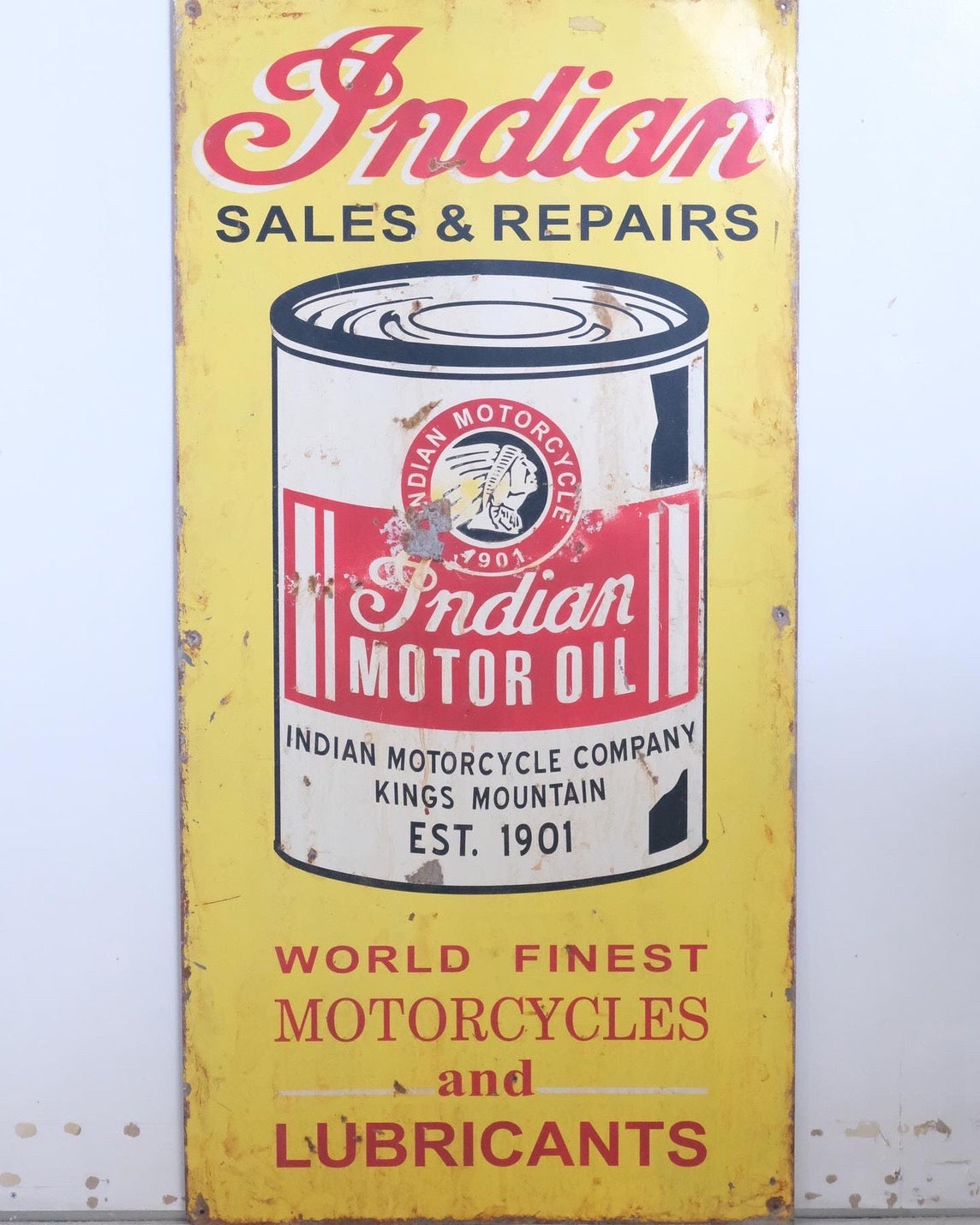 【USA vintage】看板 INDIAN motor oil アメリカ 輸入品 インテリア