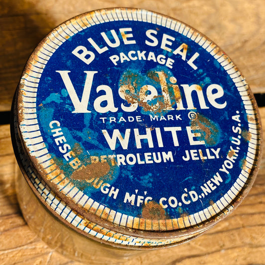 【USA vintage】BLUE SEAL Vaseline 瓶 ガラスジャー
