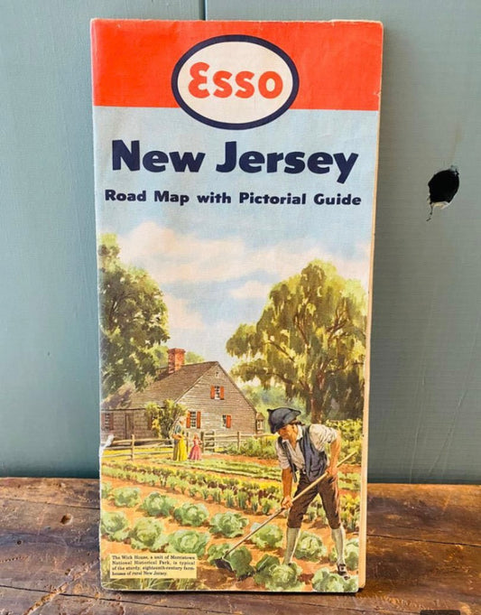 【1952 USA vintage】Esso New Jersey ロードマップ