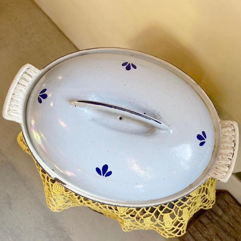 【1950s vintage】DRU Holland オランダ製 ブルー 鍋
