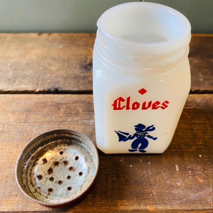 【1940s vintage】ミルクガラス ソルト＆ペッパー　Cloves