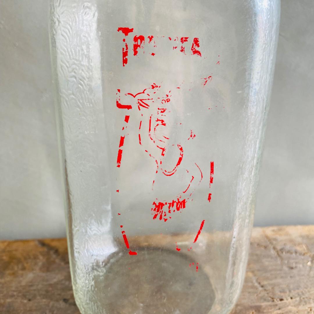 【USA vintage】ガラス瓶 ミルクジャー