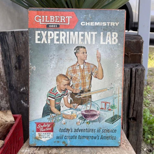 【 1950s USA vintage】GILBERT　EXPERIMENT LAB 缶 教育玩具
