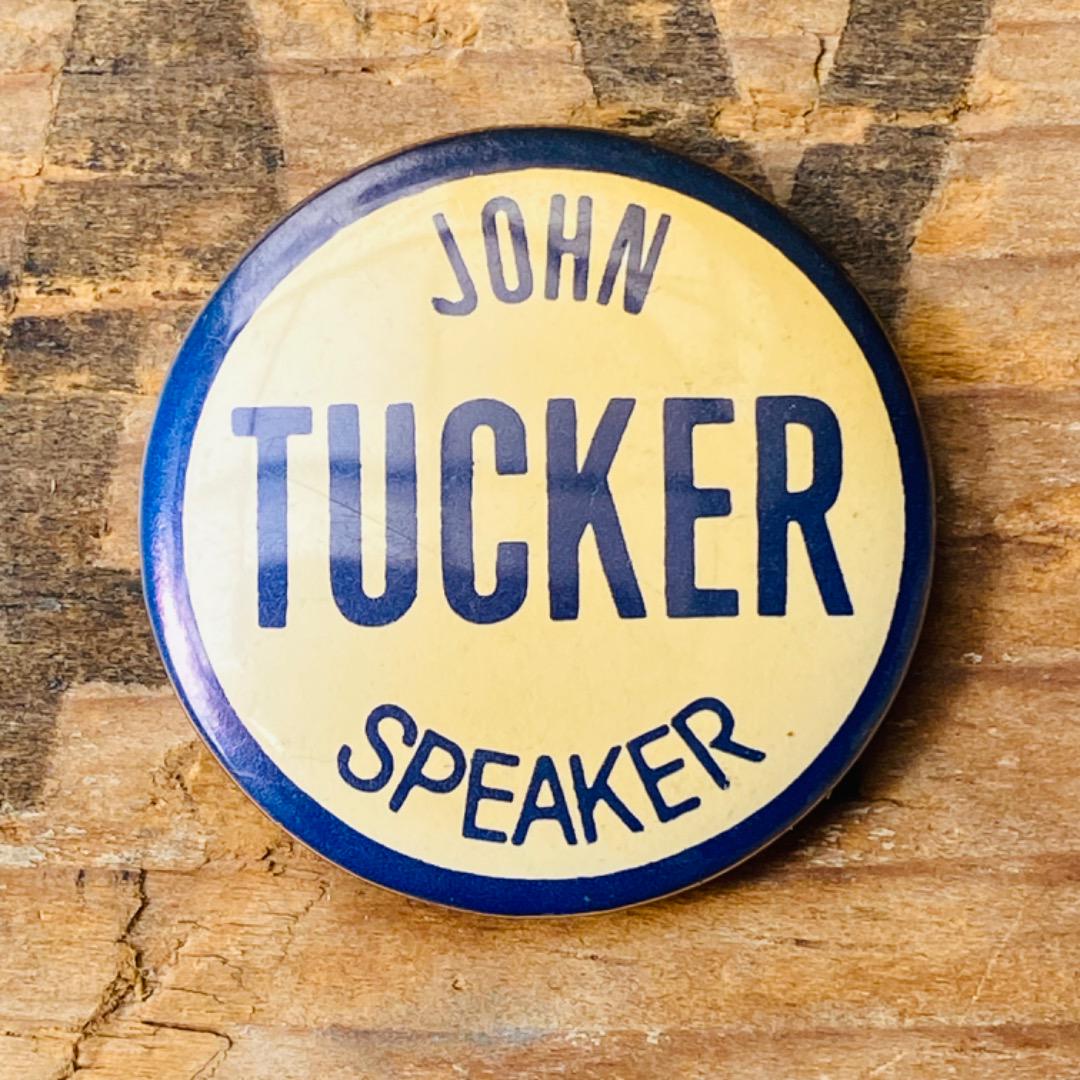 【USA vintage】缶バッジ JOHN TUCKER SPEAKER
