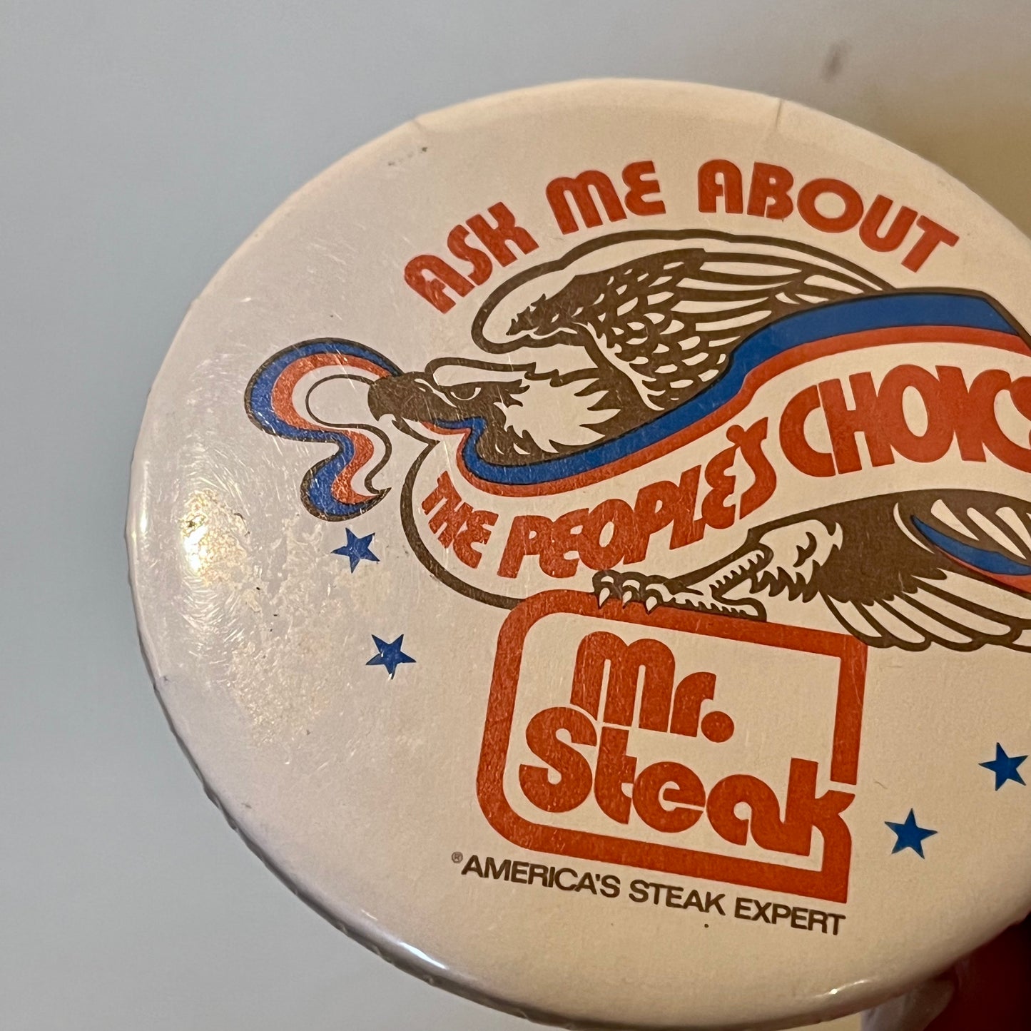 【USA vintage】Mr. Steak 缶バッジ　