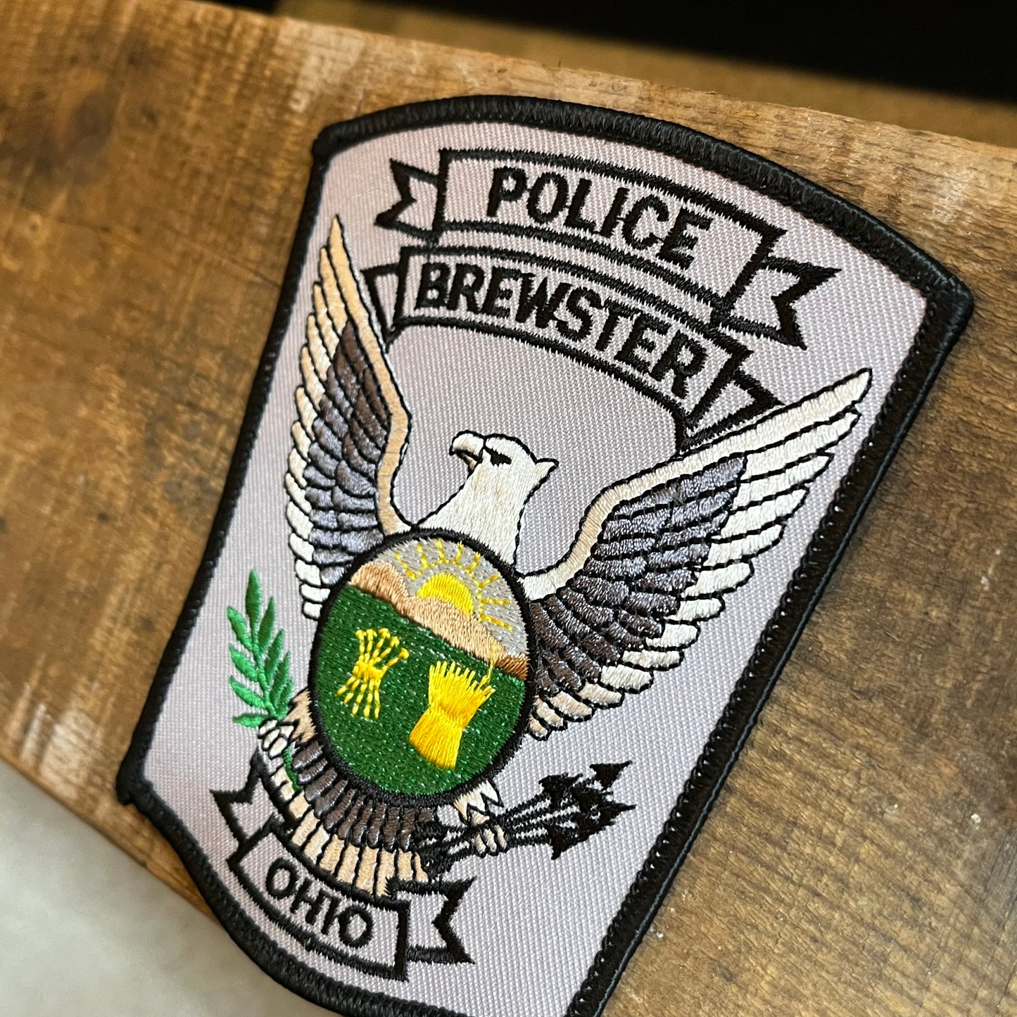 【USA vintage】ワッペン　POLICE BREWSTER OHIO