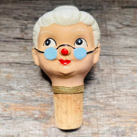 【1950s vintage】 ENESCO ボトルストッパー コルク栓人形 ワイン