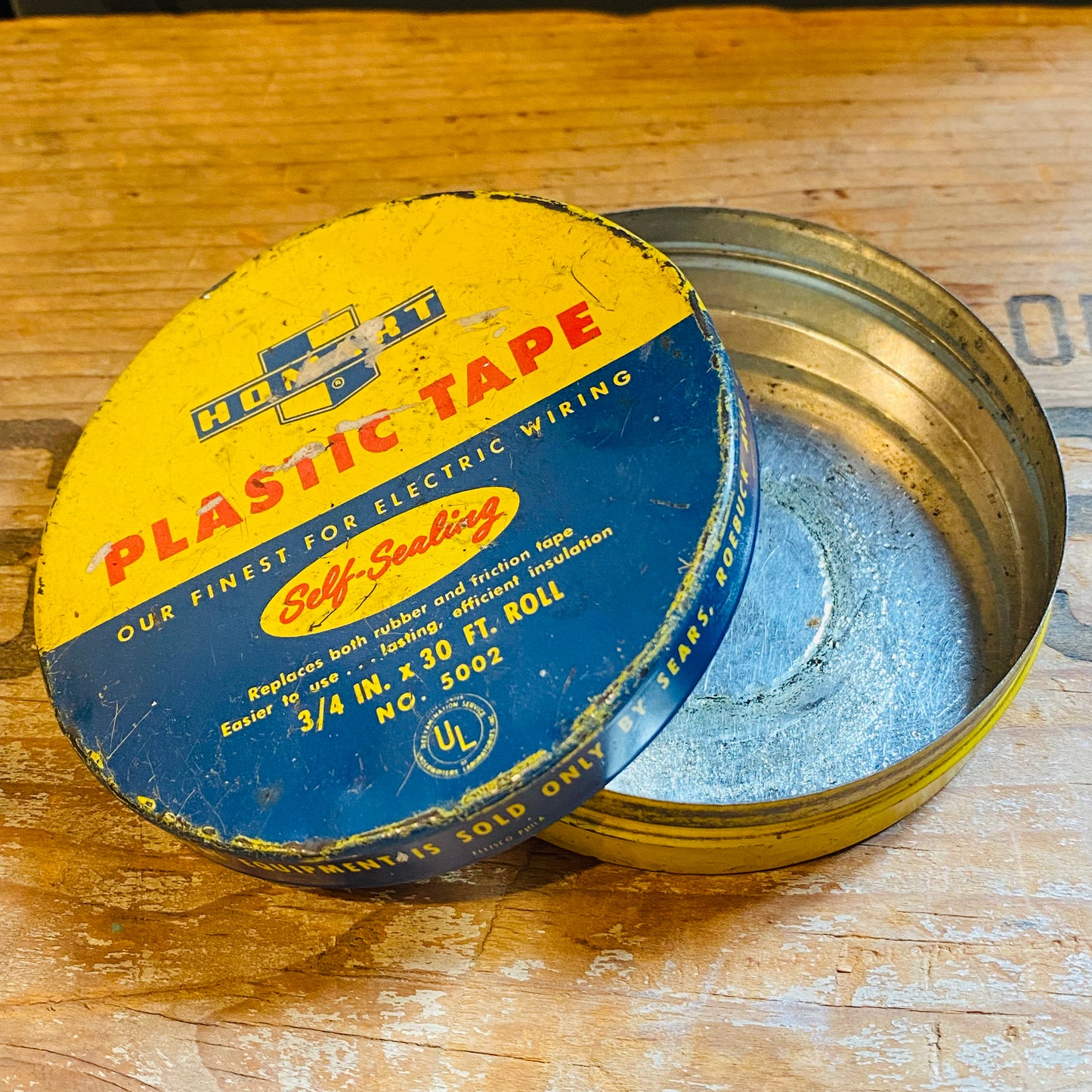 【1950s vintage】TIN缶 HOMART PLASTIC TAPE