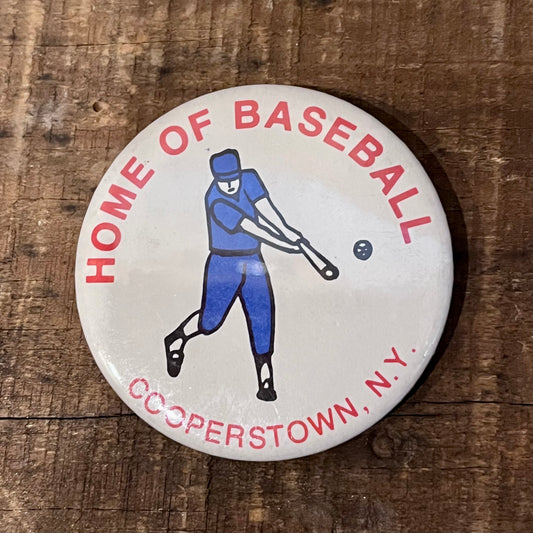 【USA vintage】HOME OF BASABALL 缶バッジ