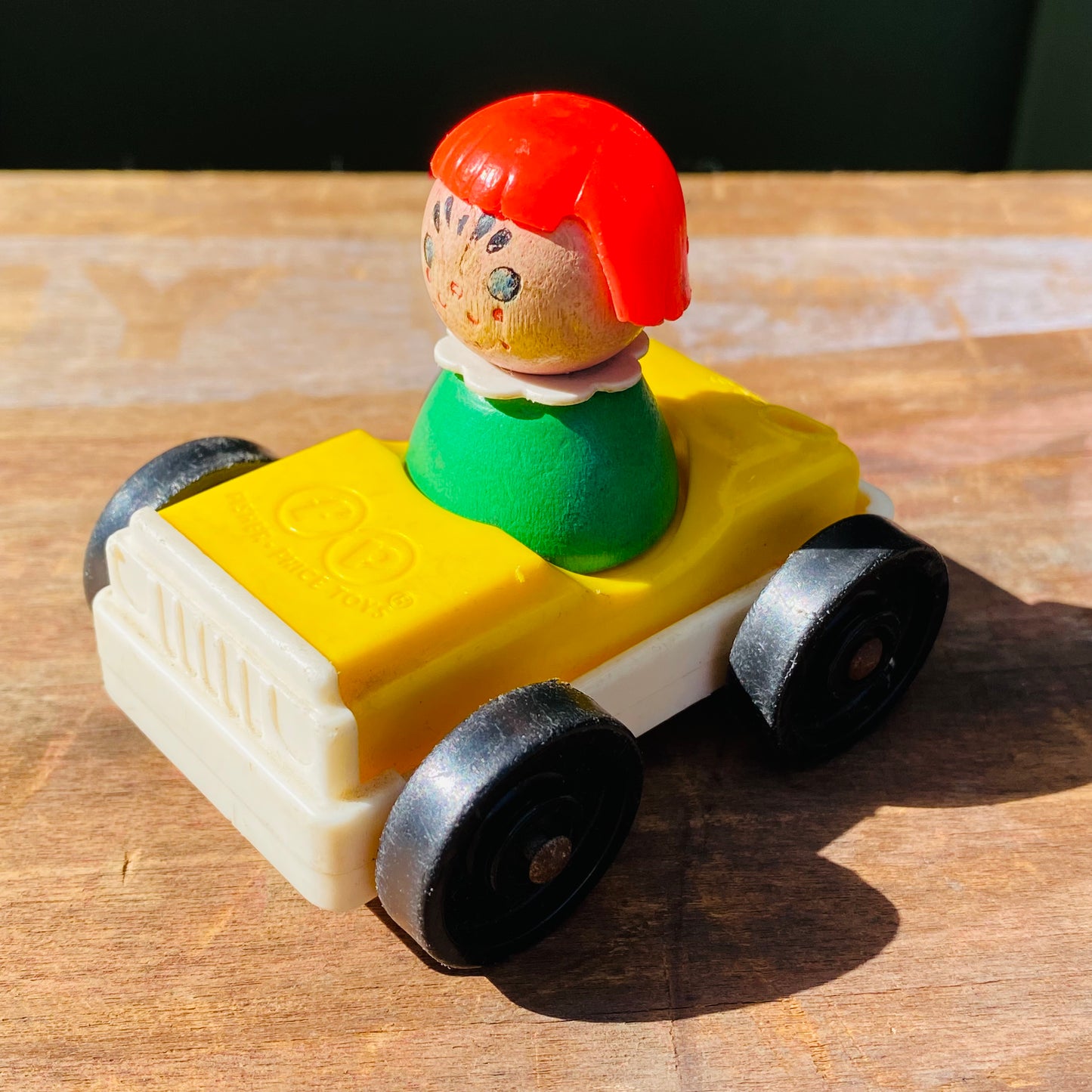 【USA vintage】Fisher-Price Toy 車 イエロー