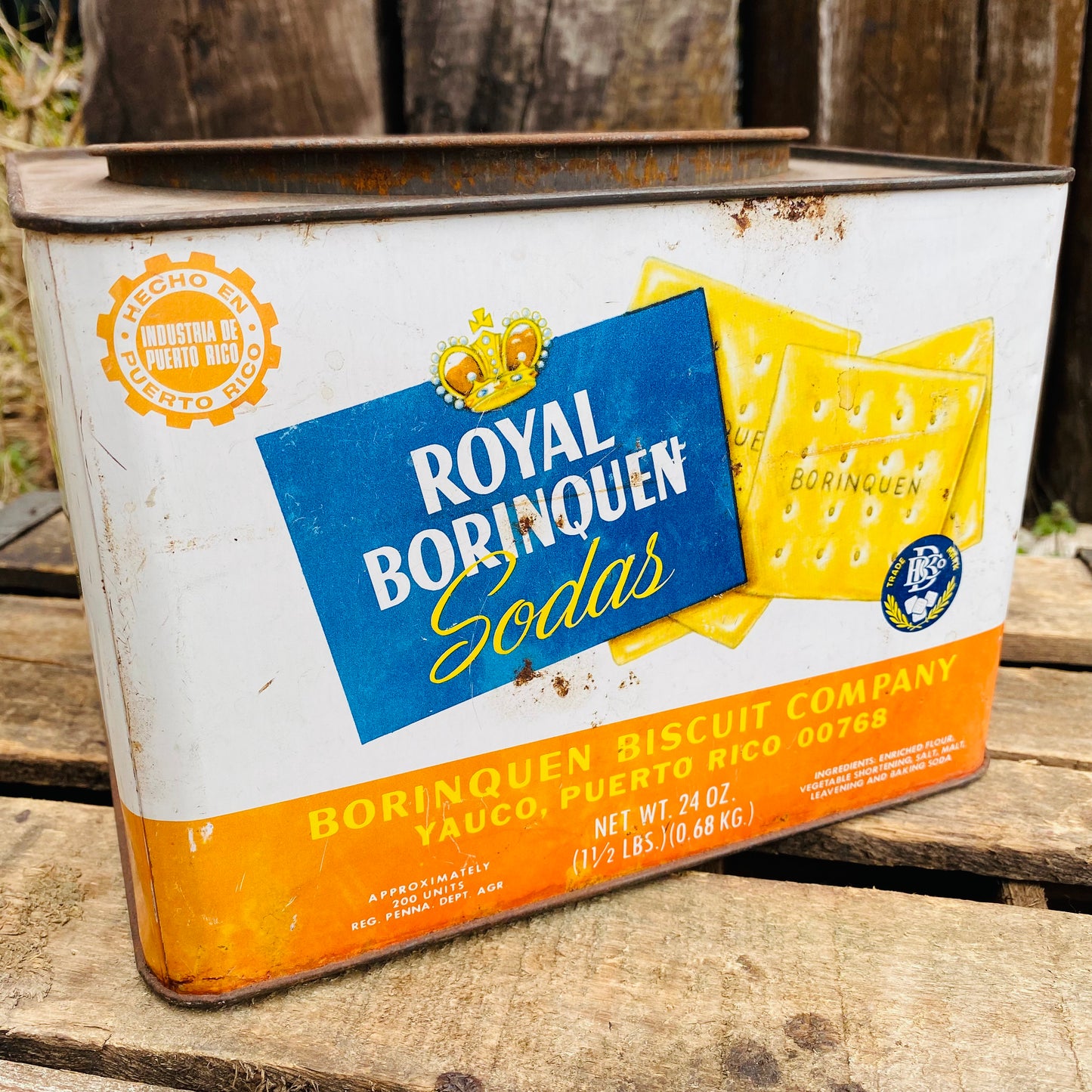 【vintage】“ROYAL BORINQUEN” TIN缶 レトロ缶