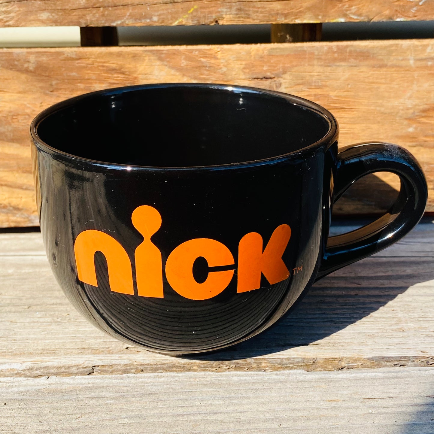 “nick” スープマグカップ 黒×オレンジ