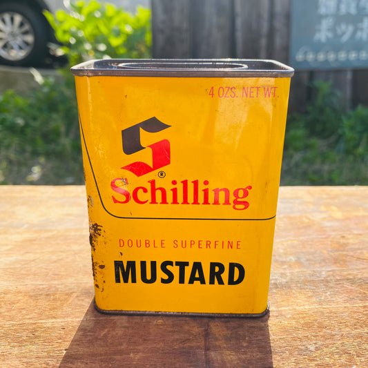 【USA vintage】Schilling MUSTARD 缶